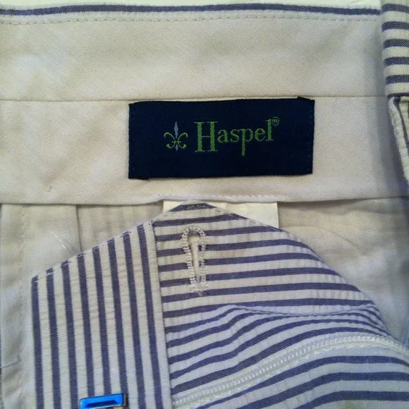 HASPEL MEN'S PRE-OWNED 100%COTTON SEERSUCKER CASUAL PANTS SIZE: 38/33 - Picture 5 of 6